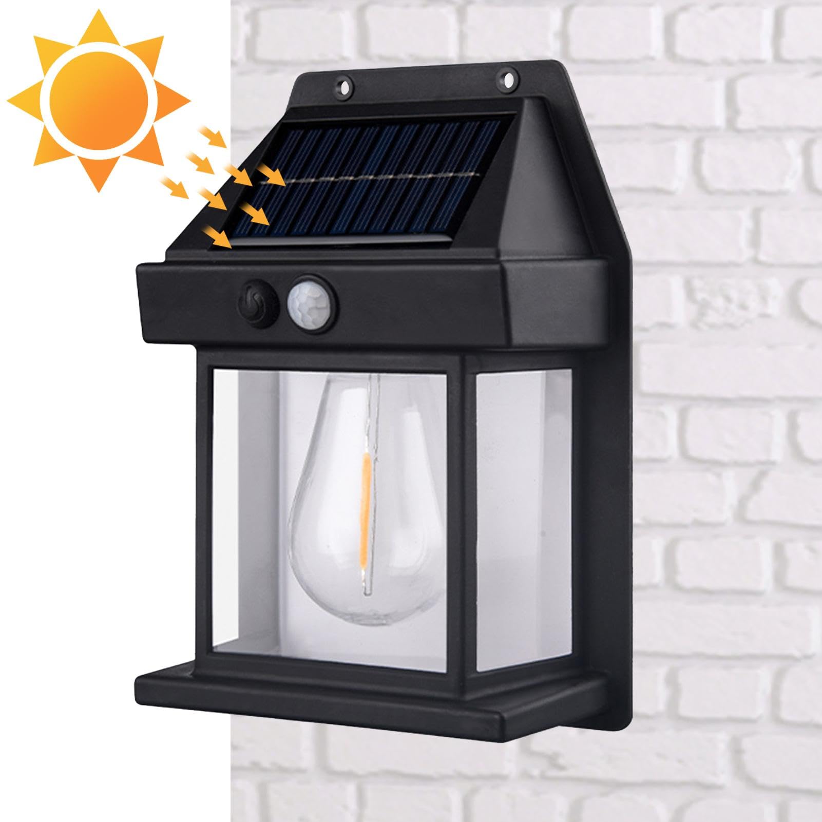 Outdoor Solar Sconce Lights - Waterproof Solar Security Light | Solar Powered Wall Lamp for Porches, Garages, Gardens, Patios