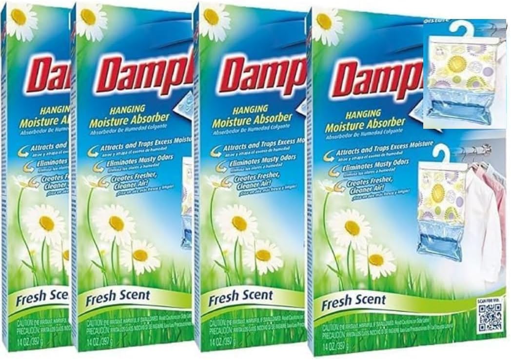 Damp Hanging Moisture Absorber, Fresh Scent Bag (8 Pack)