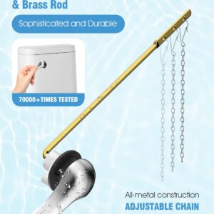 BUT TO Zinc Alloy Universal Toilet Handle Replacement Kit - Front Mount Toilet Tank Flush Handle with Stainless Steel Flapper Chain - Easy Install Toilet Handle Lever for Reliable Performance