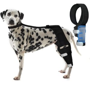 jommie chen dog knee brace for torn acl, hind leg support better recovery with dog leg adjustable dog acl brace (large)