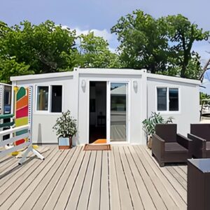 20Ft 30Ft 40Ft Light Steel Prefab Expandable Container House Portable Mobile Home Portable House to Live in with Terrace