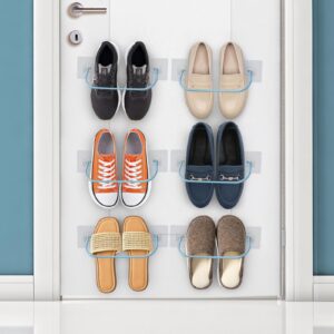 ISYOKE Door Shoe Rack 6Pack,Heavy-Duty Shoe Holder for Door, Door Hanging Shoe Storage Organizer with Sticky Hanging Strips, Perfect for RVs, Bathrooms, and Small Spaces