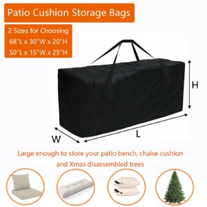 FLYMEI Outdoor Cushion Storage Bags 68 inch Waterproof Extra Large Patio Cushion Furniture Storage Bag with Handles for Patio Furniture Cushion, Aboveground Pools and Christmas Tree