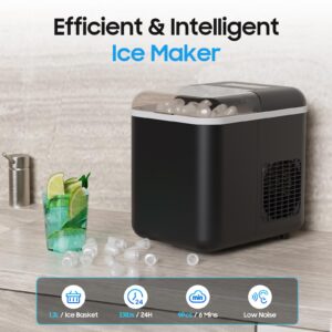 CSIHOP Nugget Smart Ice Maker Countertop, Portable Pebble Ice Maker with App, 9 Ice Cubes Ready in 6 Mins, 33lbs/24Hrs, Mini Ice Maker with Self-Cleaning Function, Ice Scoop, for Kitchen, Office, Bar