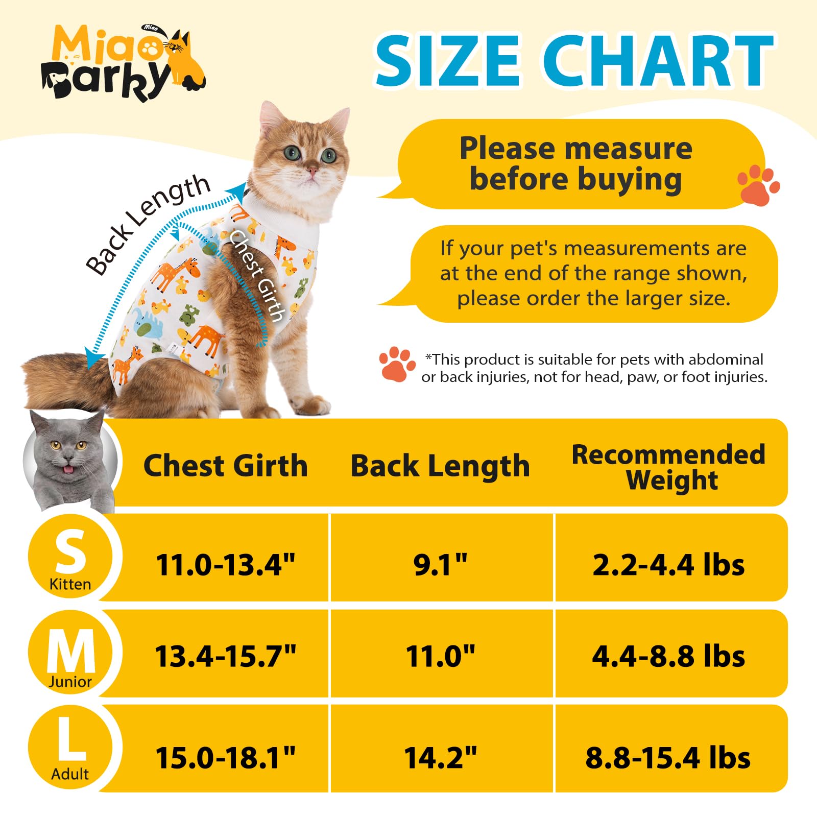 MiaoBarky Cat Spay Recovery Suit Female and Male, Soft Cat Onesie for Cats Kitten After Surgery, Breathable Cat Clothes to Prevent Licking Abdominal Wounds, Cat Cone Alternative(M, Alpaca)