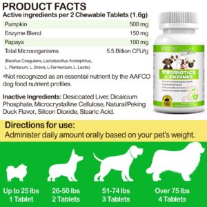 Iron Supplements for Dogs & 180 Chews Dog Probiotics and Digestive Enzymes