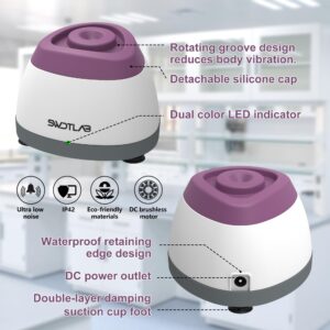 SWDTLAB Mini Vortex Mixer, Lab Vortex Shakers Speed 3500rpm with Touch Function LED Indicator Vortex Paint Mixer for Nail Polish Ink Eyelash Adhesives Test Tubes Vortex Mixing and Acylic Paint Purple