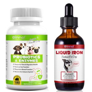 iron supplements for dogs & 180 chews dog probiotics and digestive enzymes