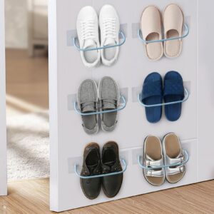 isyoke door shoe rack 6pack,heavy-duty shoe holder for door, door hanging shoe storage organizer with sticky hanging strips, perfect for rvs, bathrooms, and small spaces