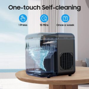 CSIHOP Nugget Smart Ice Maker Countertop, Portable Pebble Ice Maker with App, 9 Ice Cubes Ready in 6 Mins, 33lbs/24Hrs, Mini Ice Maker with Self-Cleaning Function, Ice Scoop, for Kitchen, Office, Bar