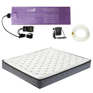 free flow full wave water mattress, pvc water bed with thermostat, double exhaust hole, ergonomic design softside water bed mattress for the elderly, children and adults (california king - 72" x 84")