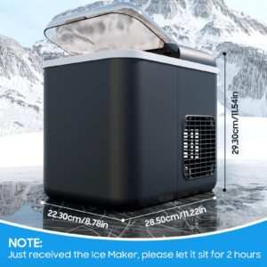 CSIHOP Nugget Smart Ice Maker Countertop, Portable Pebble Ice Maker with App, 9 Ice Cubes Ready in 6 Mins, 33lbs/24Hrs, Mini Ice Maker with Self-Cleaning Function, Ice Scoop, for Kitchen, Office, Bar