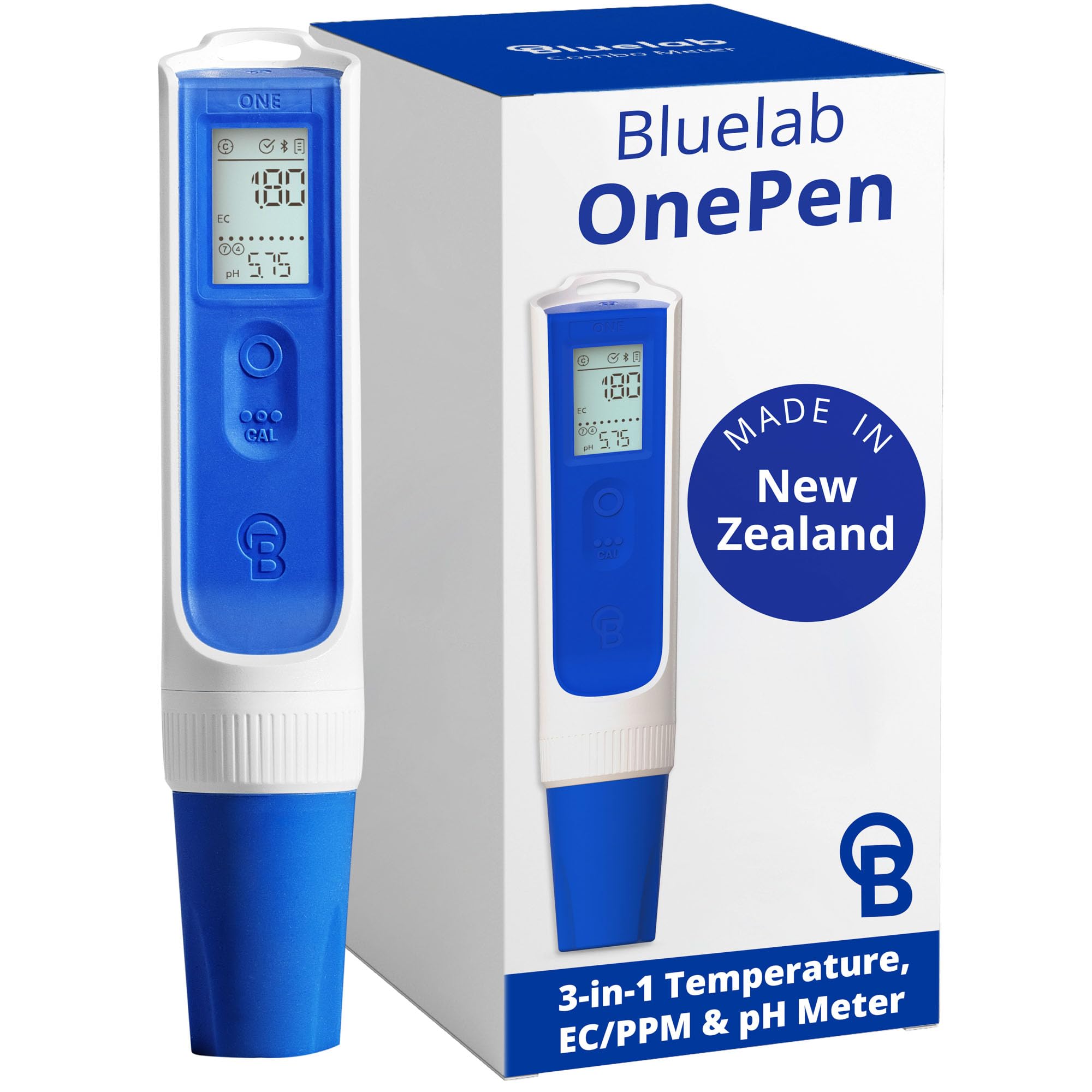 Bluelab OnePen - a 3-in-1 Temperature, EC/PPM and pH Meter, Lightning Fast Readings - Bluetooth Data Sharing & in-App Tracking - Replaceable Probe