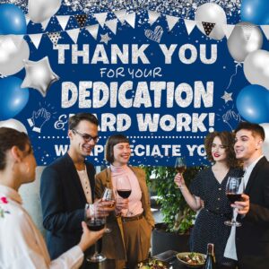 We Appreciate You Banner Decorations Blue Silver Thank You Banner Thank You for All You Do Backdrop for Teacher Employee Staff Doctors Nurse Poaster Volunteer Appreciation Week Party Decor