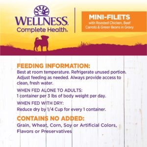 Wellness Petite Entrées Mini-Filets with Roasted Chicken, Beef, Carrots & Green Beans in Gravy, 3-Ounce Cup (Pack of 24)