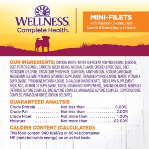 Wellness Petite Entrées Mini-Filets with Roasted Chicken, Beef, Carrots & Green Beans in Gravy, 3-Ounce Cup (Pack of 24)