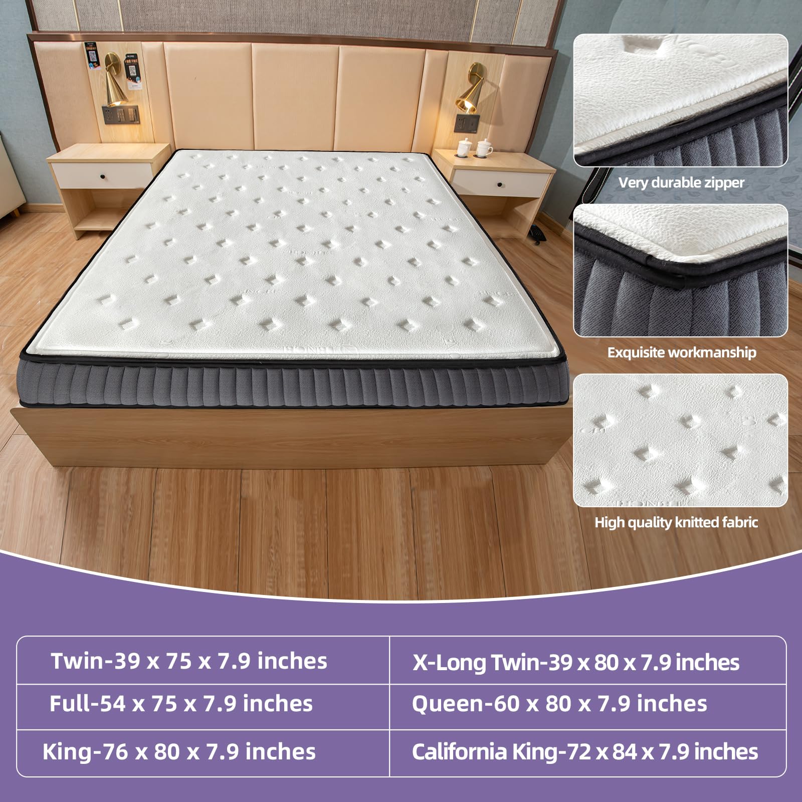 Free Flow Full Wave Water Mattress, PVC Water Bed with Thermostat, Double Exhaust Hole, Ergonomic Design Softside Water Bed Mattress for The Elderly, Children and Adults (California King - 72" x 84")