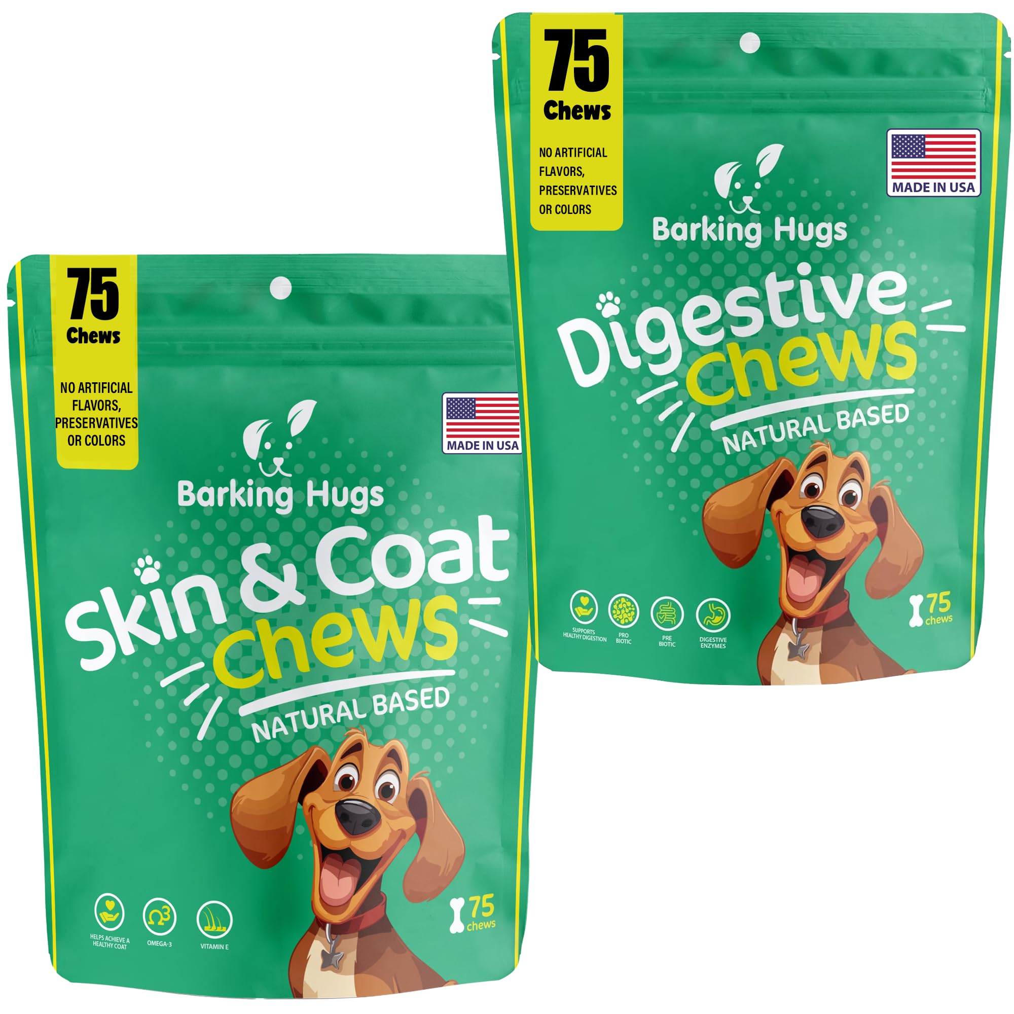 Barking Hugs Digestive Chews and Skin & Coat Chews