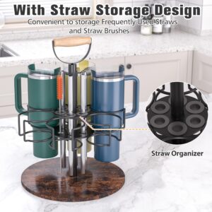 Liuoud Water Bottle Organizer Holder Compatible for Stanley Cup and Straw, Rotatable Cup Holder Rack, Tumbler Lazy Susan Organizer for Kitchen Organizer and Storage, Accessories for Stanley Cup