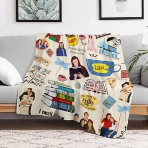 Gil-More Blanket Girls Flannel Soft Blankets Plush Fan Gift Lightweight for Sofa Bed Office Picnic Camping Beige-50 x60