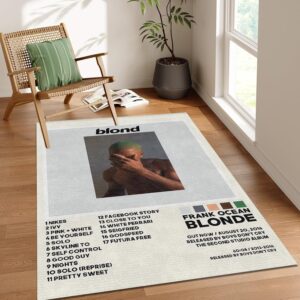 frank ocean album cover rug hip hop blood album carpet rap fan gift for birthday christmas music room decorative non-slip mat washable popular rapper themed carpet