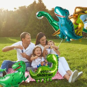 6 Pieces Dinosaur Foil Balloon Set (28-50 in) Giant 3D Dinosaur Balloon for Birthday Party Decorations Jungle Dino Theme Baby Shower Decor Supplies Tyrannosaurus Rex Velociraptor