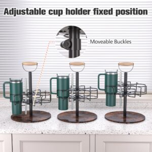 Liuoud Water Bottle Organizer Holder Compatible for Stanley Cup and Straw, Rotatable Cup Holder Rack, Tumbler Lazy Susan Organizer for Kitchen Organizer and Storage, Accessories for Stanley Cup