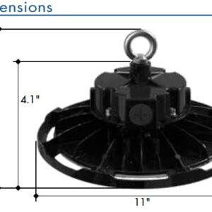 TCP Economy LED UFO High Bay - 145 LPW, 0-10V Dimming, IP65 Rated, 50,000 Hours Lifespan, 4000K/5000K CCT, Energy Efficient Commercial Lighting for Warehouses, Retail, Gyms - 115W/160W/200W