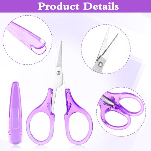 Small Scissors Craft Scissors, 4 PCS All Purpose Scissors Scrapbooking Scissors Straight Cutting Mini Scissors with Protective Cover for Embroidery Quilting Sewing Knitting Crafting Cross Stitch