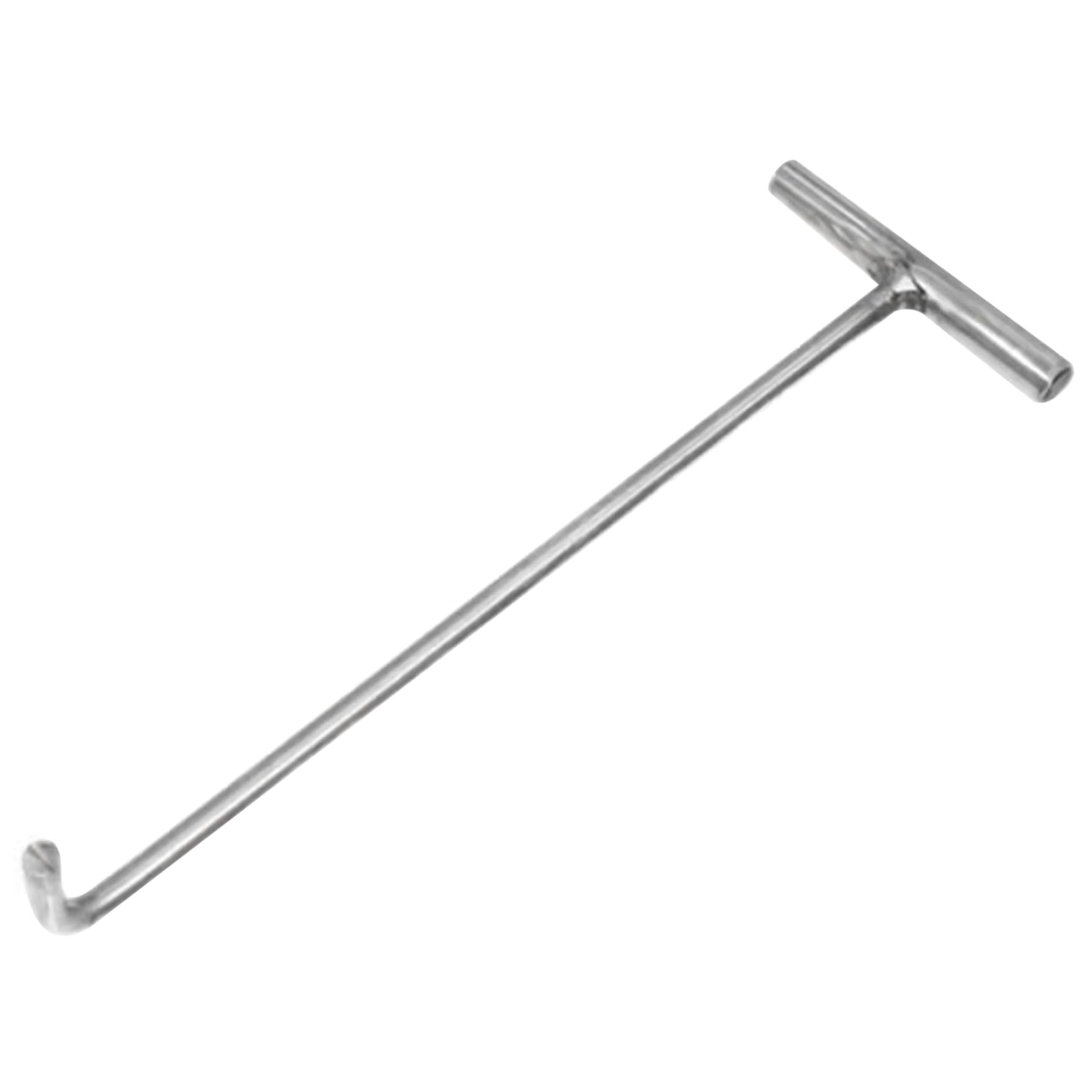 Peosaard Manhole Cover Hook, 15x5.9 Stainless Steel Manhole Cover Hook, Non Slip Manhole Cover Lifter Hooks, Drain Grate Lifter with Thick Handle for Roll-Up Door