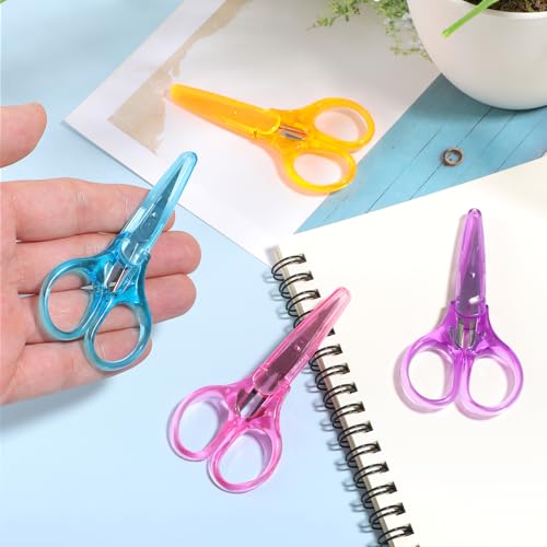 Small Scissors Craft Scissors, 4 PCS All Purpose Scissors Scrapbooking Scissors Straight Cutting Mini Scissors with Protective Cover for Embroidery Quilting Sewing Knitting Crafting Cross Stitch