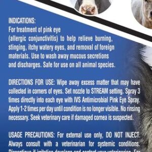 IVS INTERNATIONAL Pink Eye Spray - Eye Spray for All Animals (Dogs, Cats, Livestock and Horses) to Relieve Redness, Irritation, and Discharge - 16-Ounce