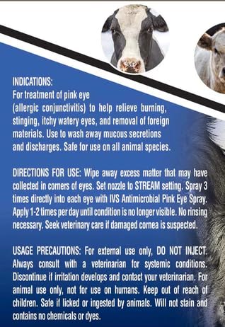 IVS INTERNATIONAL Pink Eye Spray - Eye Spray for All Animals (Dogs, Cats, Livestock and Horses) to Relieve Redness, Irritation, and Discharge - 16-Ounce