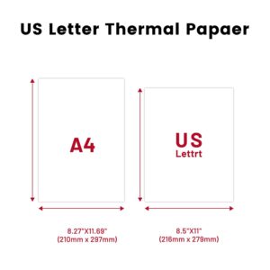 LabelCreate M833 Portable Printer with 200 Sheets US-Letter Thermal Papers Sheet, Size 8.5"×11”