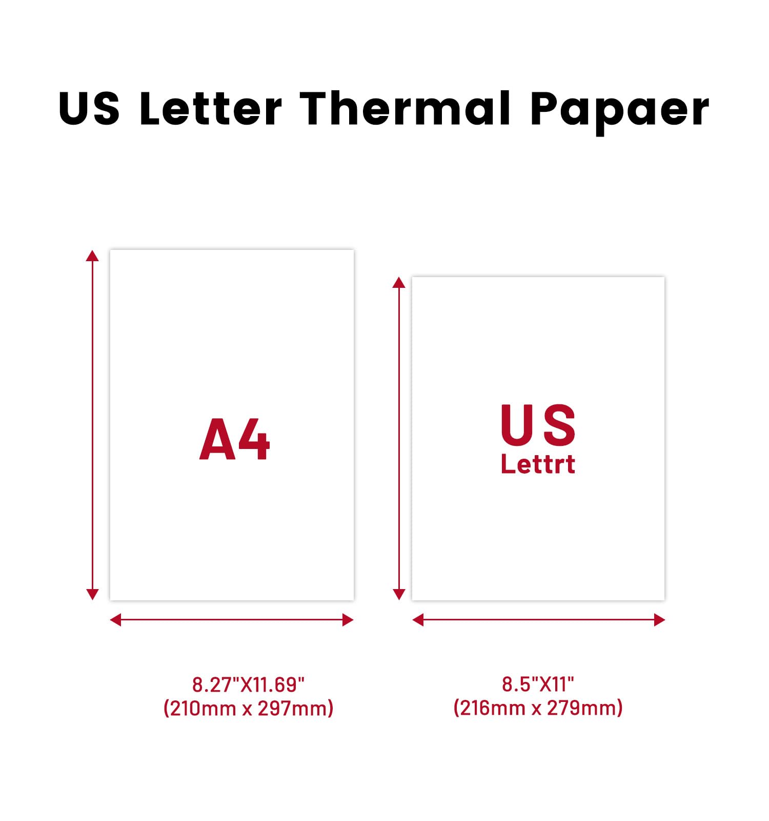 LabelCreate M833 Portable Printer with 200 Sheets US-Letter Thermal Papers Sheet, Size 8.5"×11”