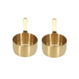 mini sauce pan, stainless steel sauce pan chocolate melting pot vinegar dipping bowls barbecue sauce bowl mini butter coffee milk warmer pot for coffee tea soup warming 2pcs (50ml)