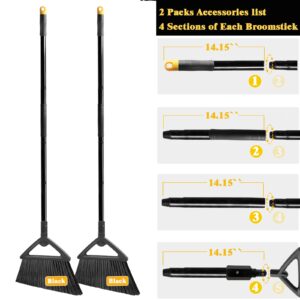 PUTNATRUE Heavy Duty Broom Outdoor and Indoor,Upgraded Commercial Broom Angle Brooms for Sweeping Indoor/Outdoor,Perfect House Kitchen Broom Garage Broom and Black Broom of Courtyard Restaurant