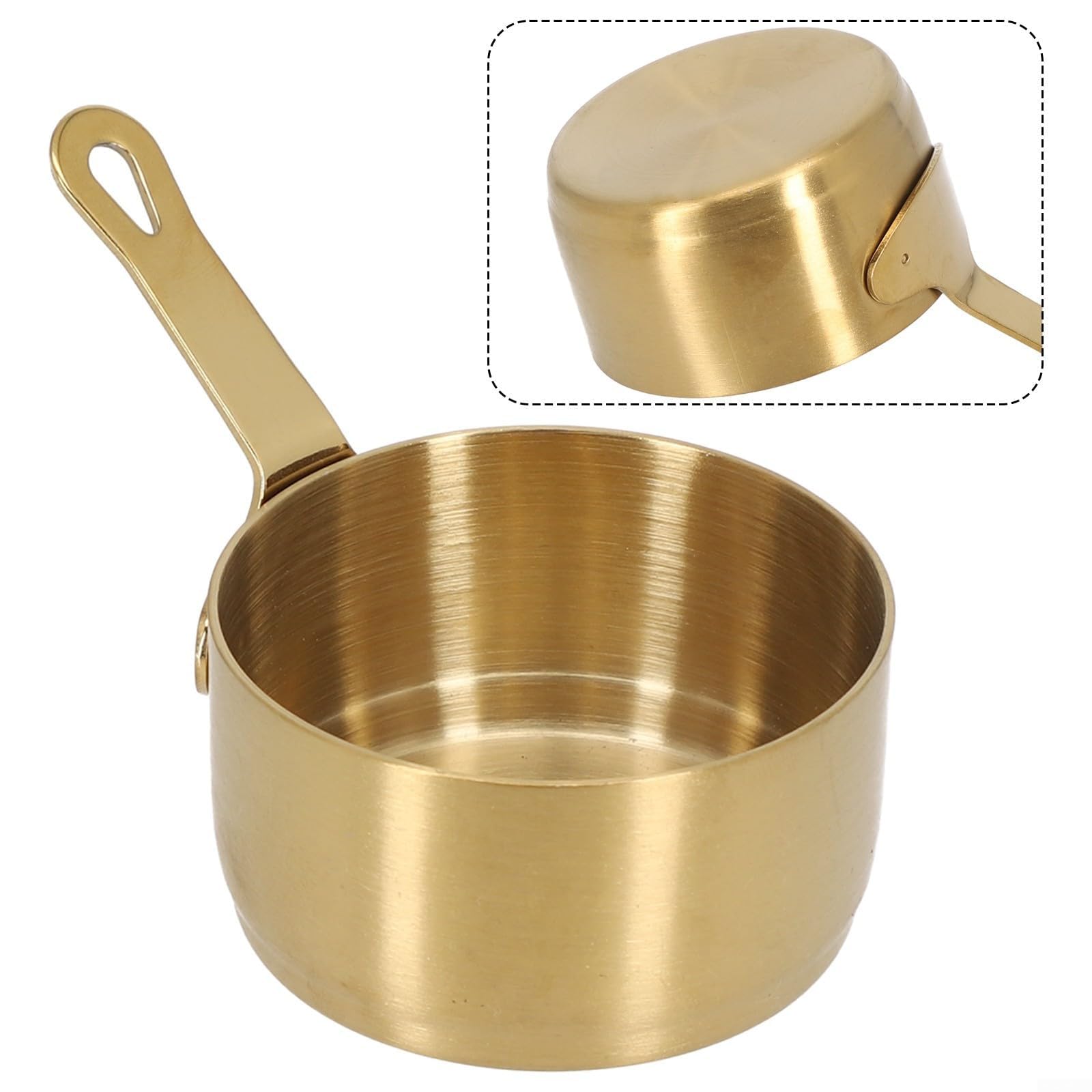 Mini Sauce Pan, Stainless Steel Sauce Pan Chocolate Melting Pot Vinegar Dipping Bowls Barbecue Sauce Bowl Mini Butter Coffee Milk Warmer Pot for Coffee Tea Soup Warming 2PCS (50ML)