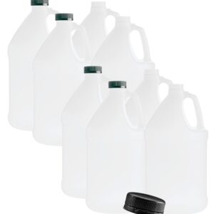 1-Gallon Empty Plastic Jugs (8 PACK) Reusable, Food-Safe, BPA Free | Heavy-Duty HDPE | With Black Tamper Evident Screw Caps