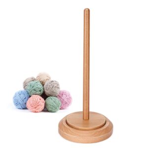 wooden yarn holder for crocheting,bearing twirling mechanism yarn ball holder knitting ball stand crochet yarn holder portable yarn holder, gifts for knitter