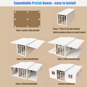 3 Bedroom 40FT Thickened Prefab home Tiny House to Live in for Adults Foldable Expandable Container Mobile Modular casa contenedor para vivir Mini Live Houses kit for sale,with Toilet Kitchen Bathroom