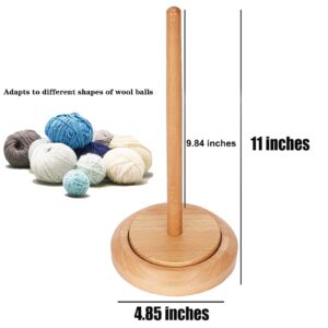 Wooden Yarn Holder for Crocheting,Bearing Twirling Mechanism Yarn Ball Holder Knitting Ball Stand Crochet Yarn Holder Portable Yarn Holder, Gifts for Knitter