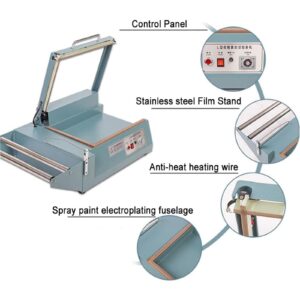 Hlixzoy Dynamic L-Type Sealing and Cutting Machine, PVC Tubular Heat Shrink Film Sealing and Cutting Machine, Pe Film Sealing and Cutting Machine, Suitable for Home Retail Industry Sealing