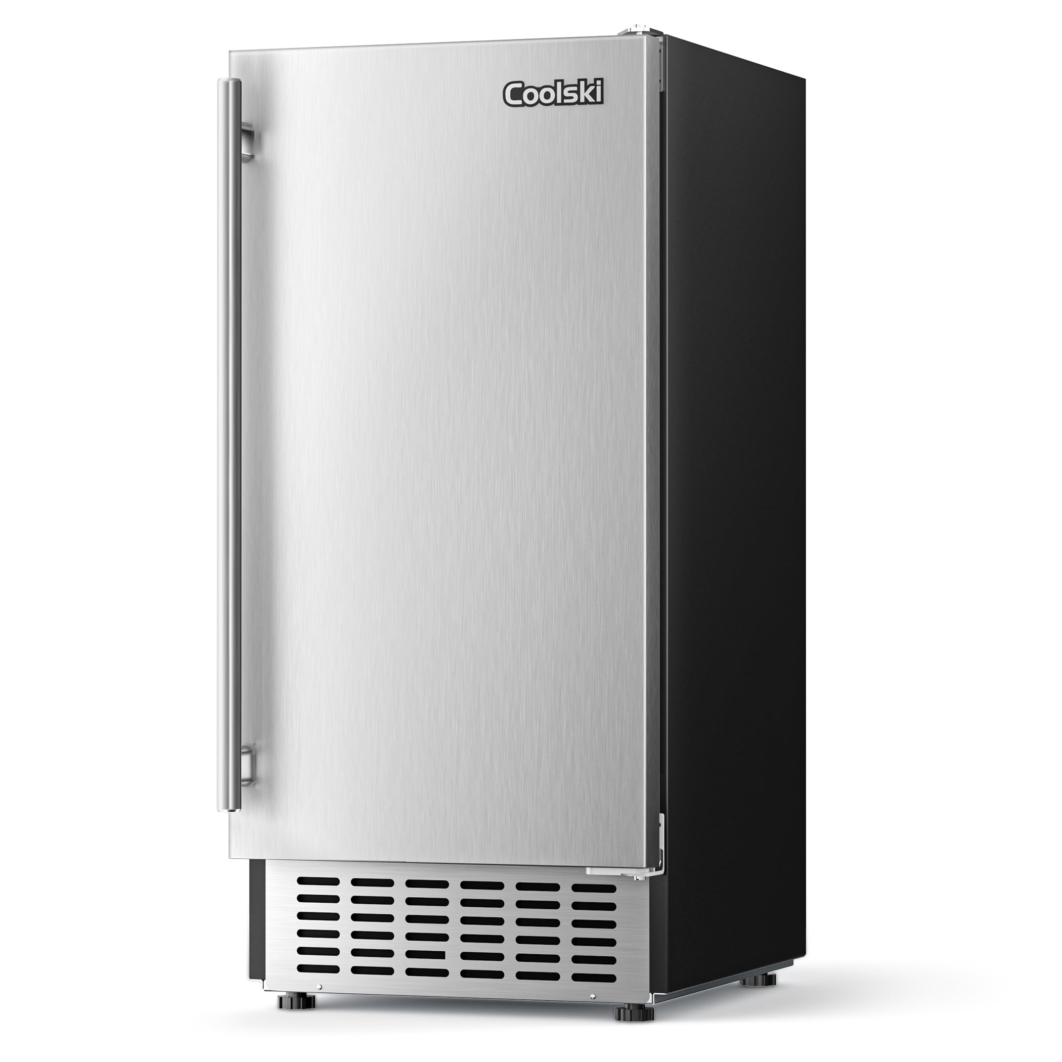 Coolski 15" W Commercial Under Counter Ice Maker Machine, 80 LBS/Day Stainless Steel Built-in Freestanding Ice Maker with Condensate Removal Pump, Water Filter, for Home Apartment & Commercial Use