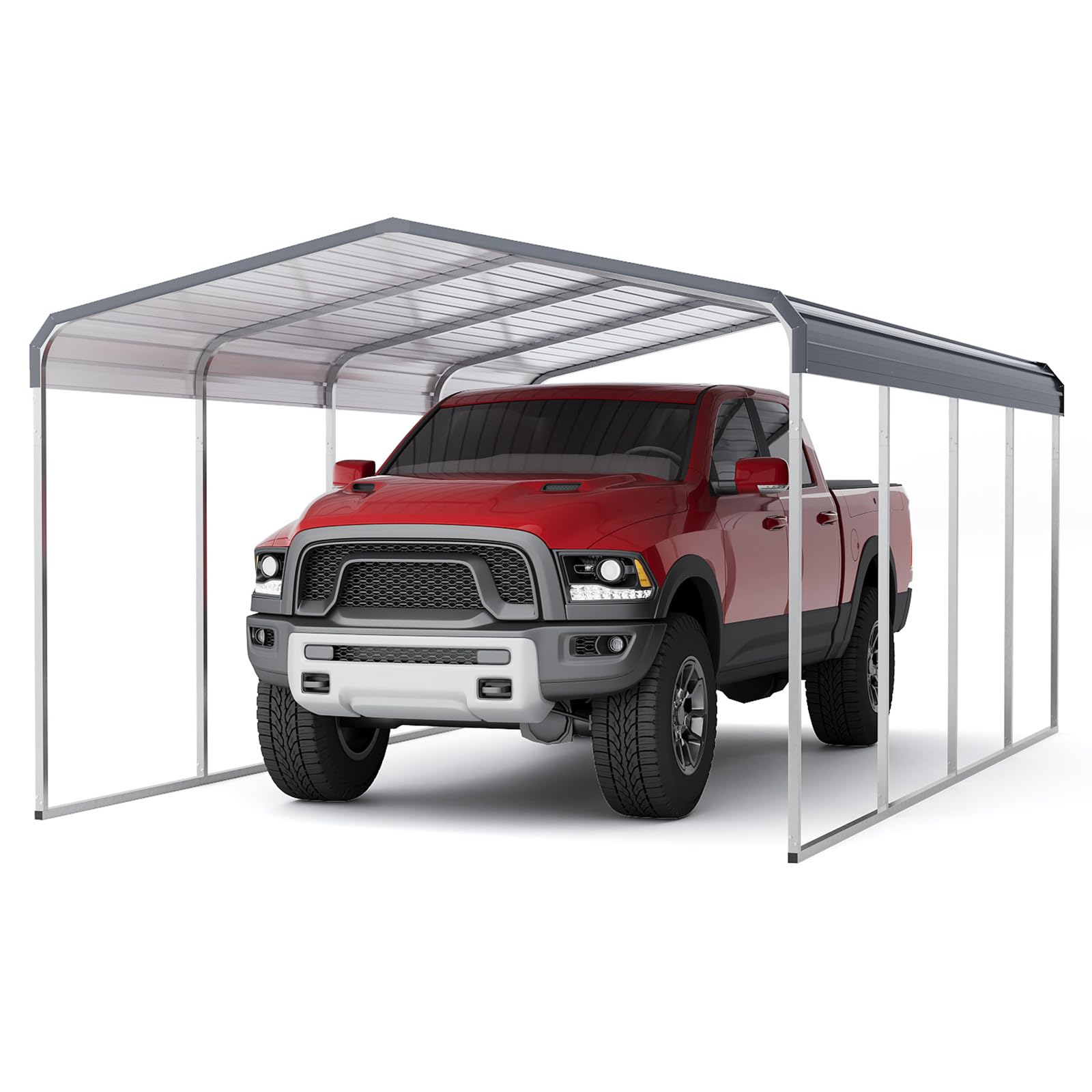 Garveelife 12X20FTHeavy Duty Carport,Carport with Galvanized Steel Roof and Frame,Upgraded Extra Large Metal Garage for Pickup, Car, Boatand Tractors,Trucks, and Tractors