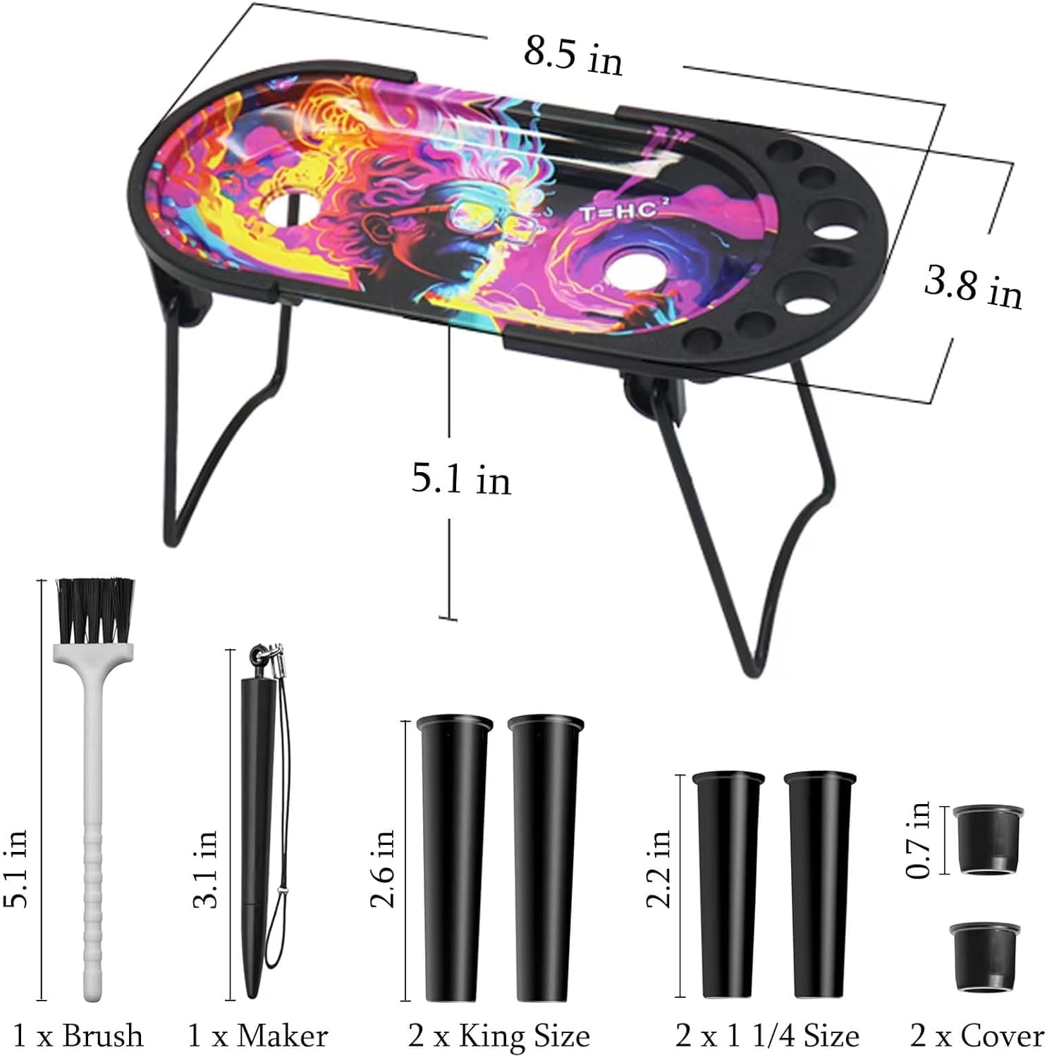 Metal Tray, 8.5 x 3.8 inches Can Be Foldable Plates with Loader and Machine, Be Used for King Size and 1 1/4 Size Paper (Black and Red)