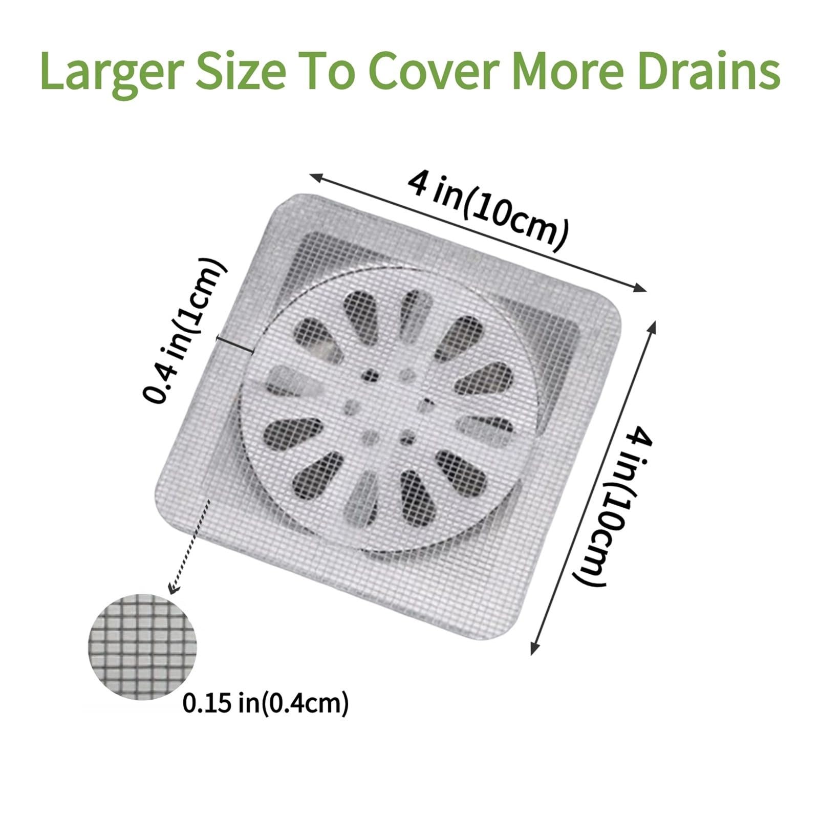 Disposable Drain Covers, Square Shower Drain Hair Catcher, Mesh Shower Stickers,for Shower, Bathroom, Laundry, Bathtub, Kitchen, Sink (30)