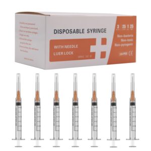 30 pack 3ml disposable syringes with needle 25ga 1.0 inch needle ,luer lock industrial dispensing accessories,individually wrapped