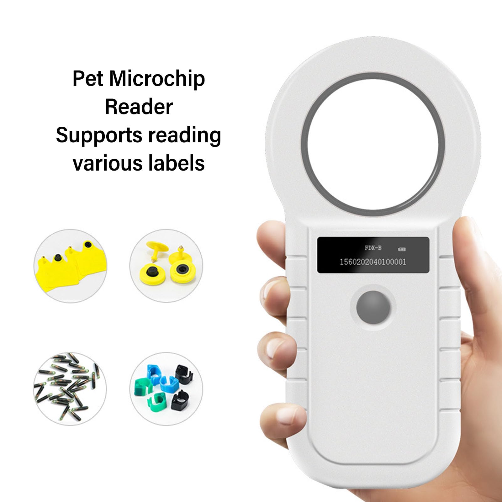 New Upgrade Pet Microchip Scanner, 134.2kHz High Accuracy Rechargeable Animal Handheld RFID Reader, Portable Pet Microchip Kit for Dogs ID Tag FDX B (ISO11784 11785)