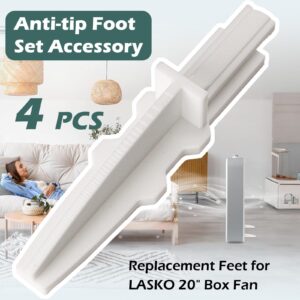 EAORBD Box Fan Replacement Feet for Lasko 20" Box Fan Feet,Stronger than Original,Anti-Tip Foot Set Accessory, 2 Sets of 2 Feet, 4 Feet Total, White